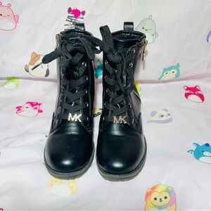 Girls’ Michael Kors Boots Size 11 – Side Zip, Gold Details, Combat Style